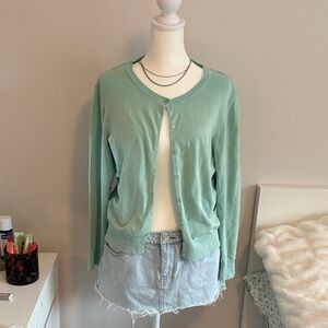 Mint Green Cardigan Sweater